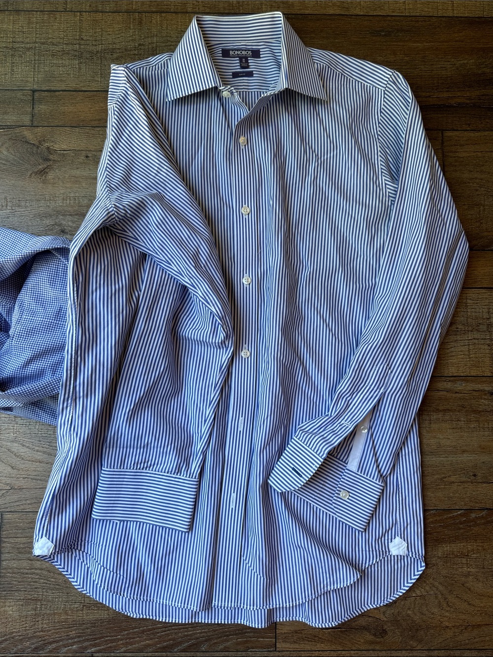 Bonobos Men’s Blue Striped & Microcheck Dress Shirts - Picture 6 of 7